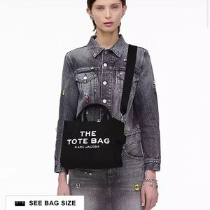 Marc Jacobs Black Canvas Tote with White Logo